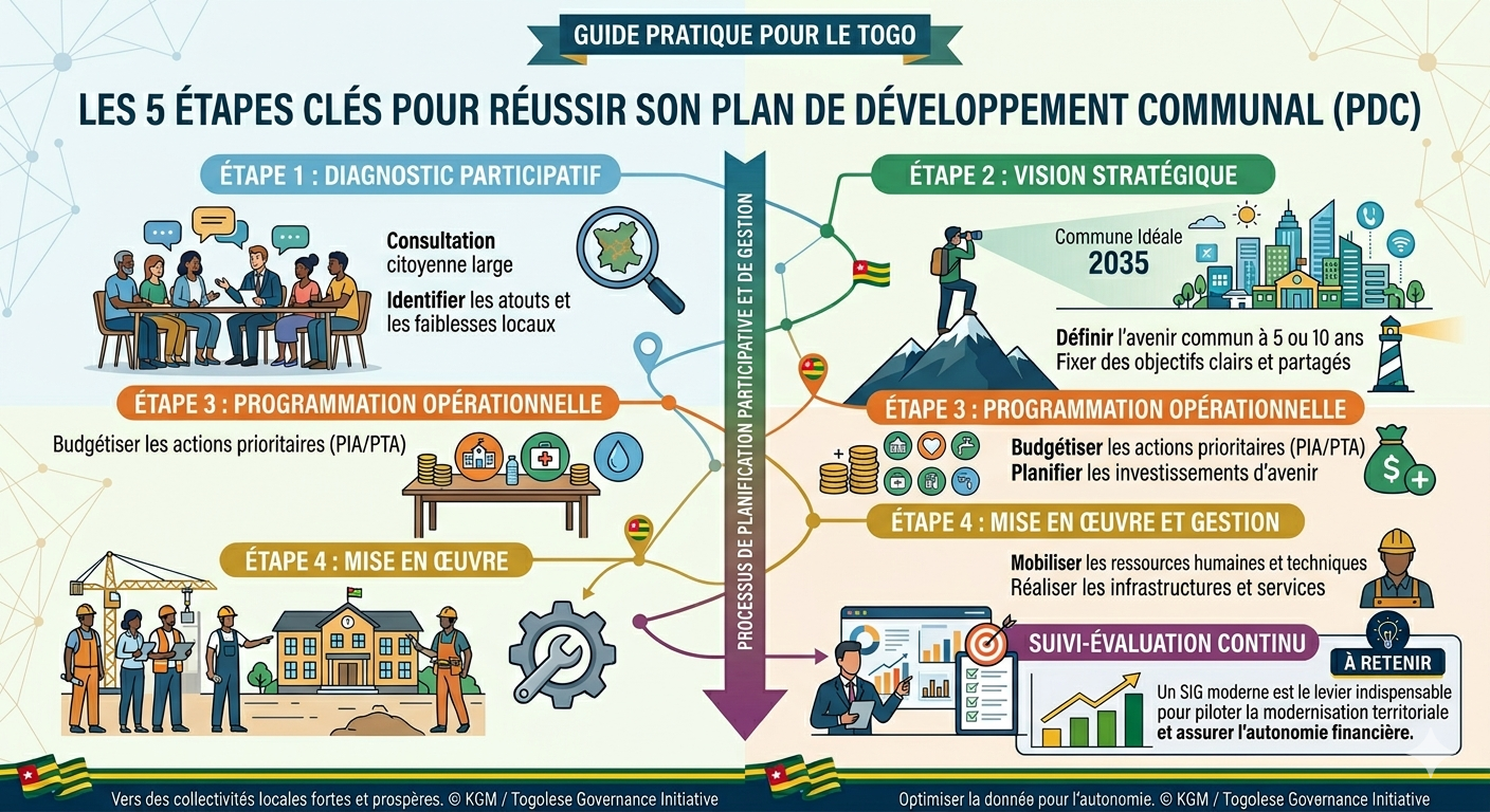 Les 5 étapes du Plan de Développement Communal